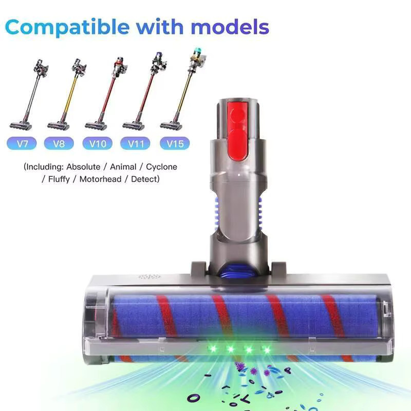 Dyson Rollenbürstenkopf mit Direktantrieb und 4 LED-Leuchten für Hartböden, Multicolor - Bild 2