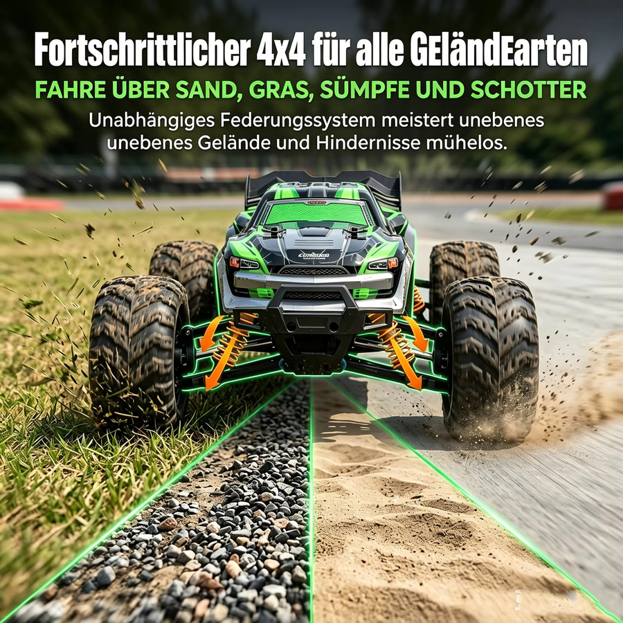 WLtoys 4WD RC Auto, 1:16, Allrad Geländewagen, mit LED, ferngesteuert - Bild 6