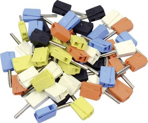 WAGO Bananenstecker gerade mit 4 mm Stift Durchmesser, mehrfarbig (Schwarz, Gelb, Blau, Weiß, Orange), 50 Stück - Bild 1