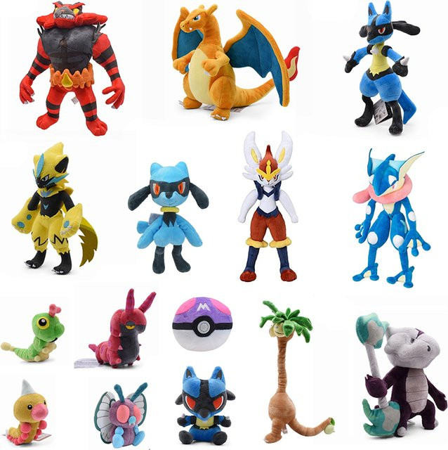 Bandai Pokémon Plüsch Charizard Lucario Greninja Zeraora Incineroar, Puppe, bunt - Bild 1