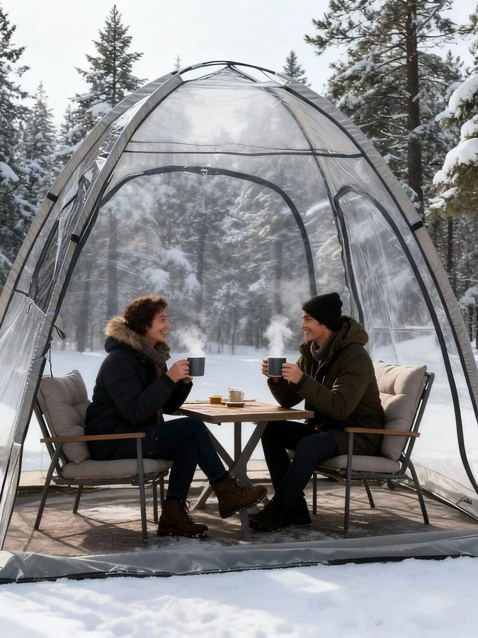 Pumbba Transparentes PVC-Zelt für 2–3 Personen, wasserdicht und winddicht - Bild 5