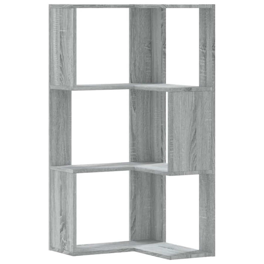vidaXL Eck-Bücherregal mit 3 Böden aus Holzwerkstoff in Grau, B/T/H: 50 x 50 x 102 cm - Bild 2