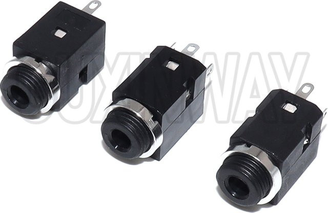 GUXINWAY 5er Set 3,5 mm Audio Kopfhörer Stecker PJ-341 Vertikale Buchse mit Schraube, Schwarz - Bild 1