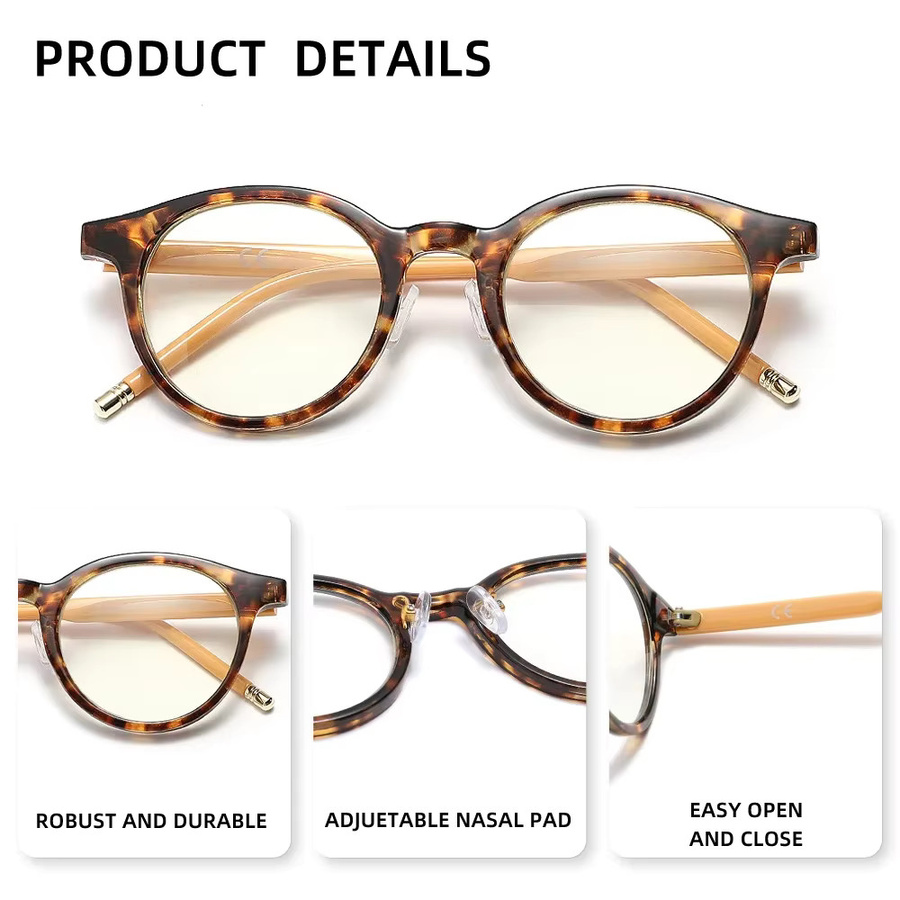 KINGDREAM Lesebrille, Rund, Vollrand, Kunststoff, Unisex, transparent, brown - Bild 2