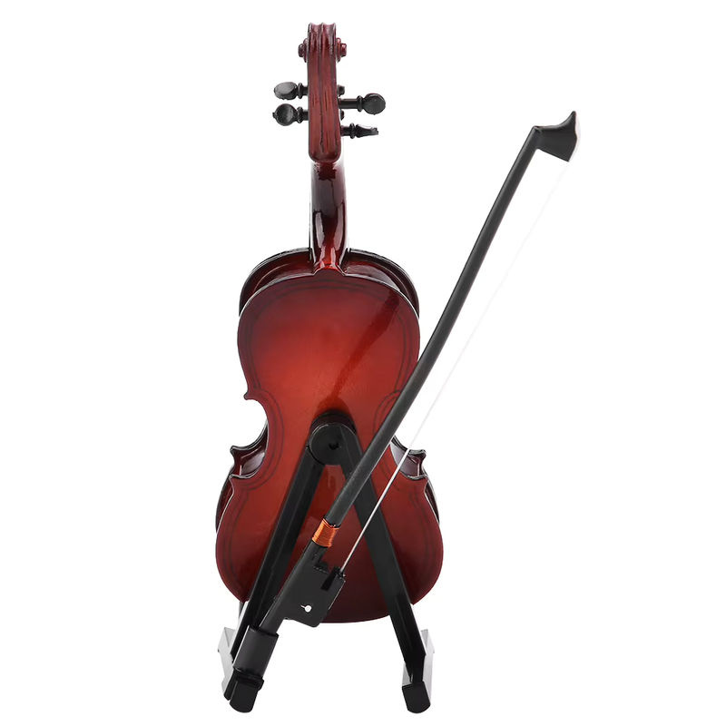 TOPINCN Miniatur Cello Replik aus Lindenholz in Braun, 14 cm Dekorationsmodell für Schreibtisch und Bücherregal - Bild 3