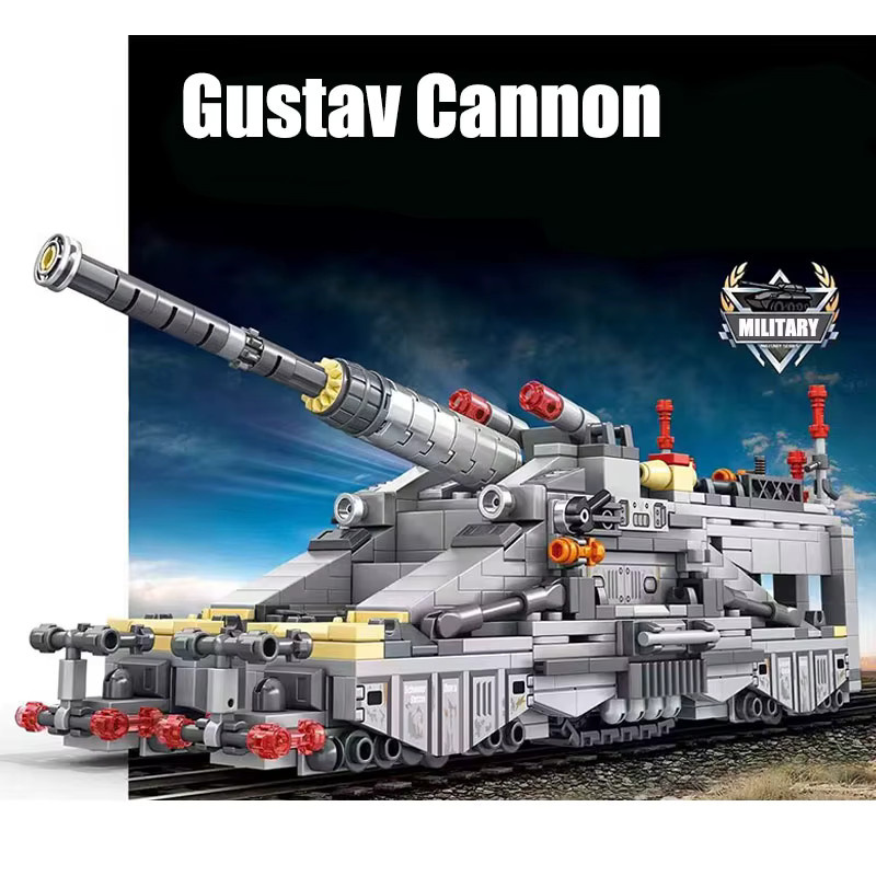 BXA Militärisches MOC Schwerer Gustav, Bausatz, 853 Teile - Bild 2