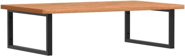 vidaXL Waschbeckenregal zur Wandmontage aus Stahl und Massivholz Buche in Schwarz und Braun - Bild 1