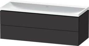 Duravit L-Cube Möbelwaschtisch Vitriumn in Graphit Matt, Wandmontage, B/T/H: 120 x 48 x 48 cm - Bild 1