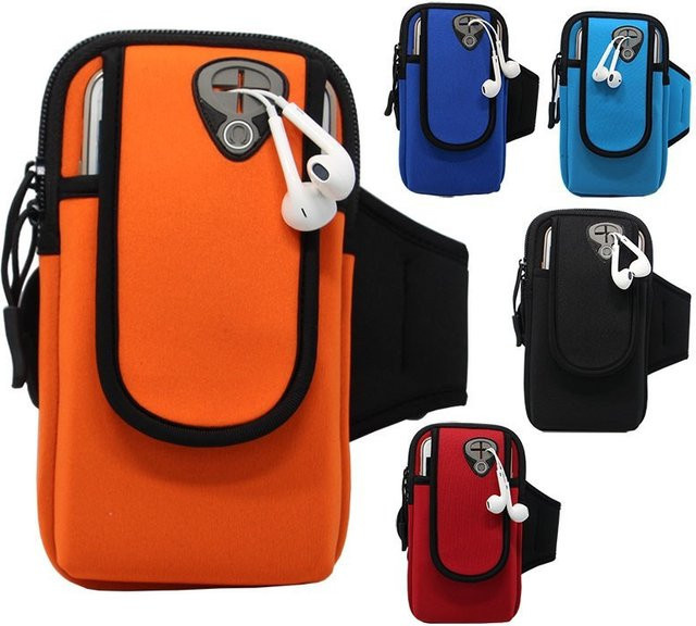 Wasserdichte Sport-Armbinde als Laufstasche für Smartphones wie iPhone, Samsung, Xiaomi und Huawei in Rot - Bild 1