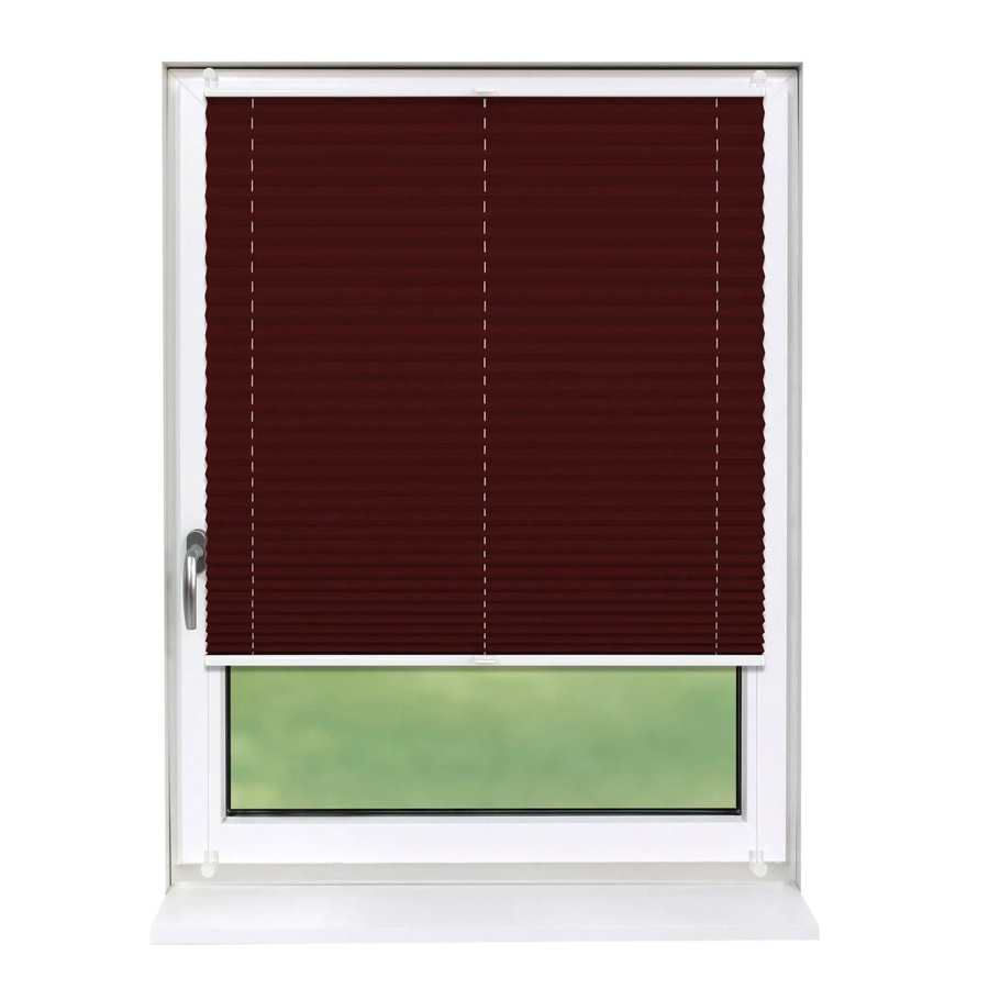 Deco-Raum Plissee Basic Klemmfix in Weinrot, blickdicht, Breite: 80 cm, Höhe: 210 cm - Bild 2