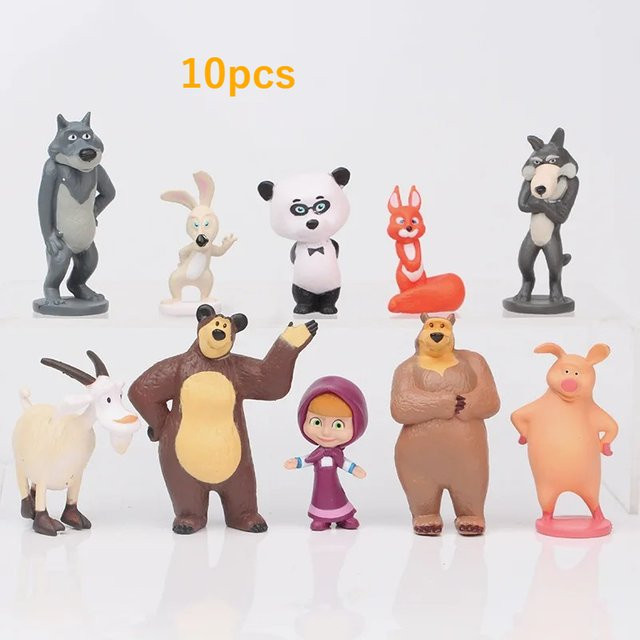 Potdemiel Mascha und der Bär Actionfiguren, 10-teiliges Set, Tiere - Bild 1