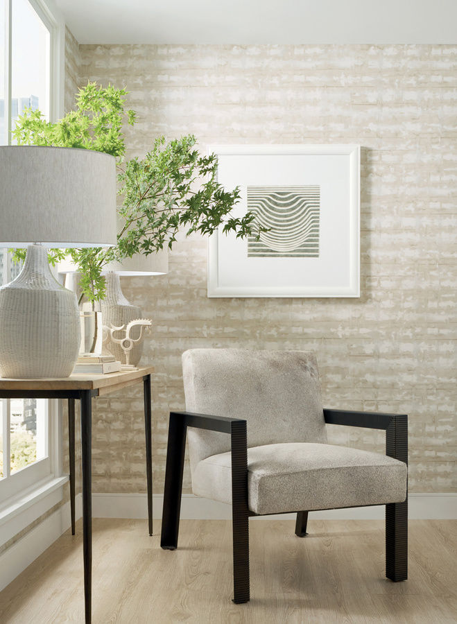 Thibaut Tapete Illusion in Beige mit geometrischem Abstract-Design als moderne Vlies-Tapete - Bild 1