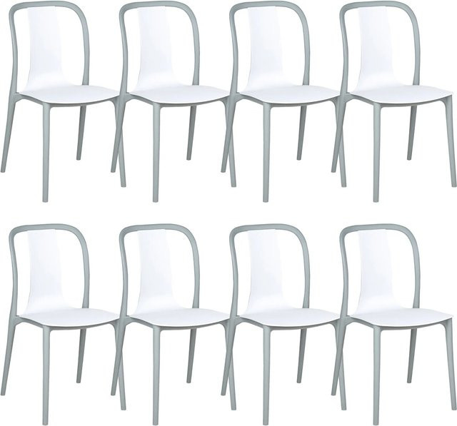 Beliani Esszimmerstuhl Modern in Weiss und Grau B/T/H: 49 x 42 x 89 cm - Bild 1