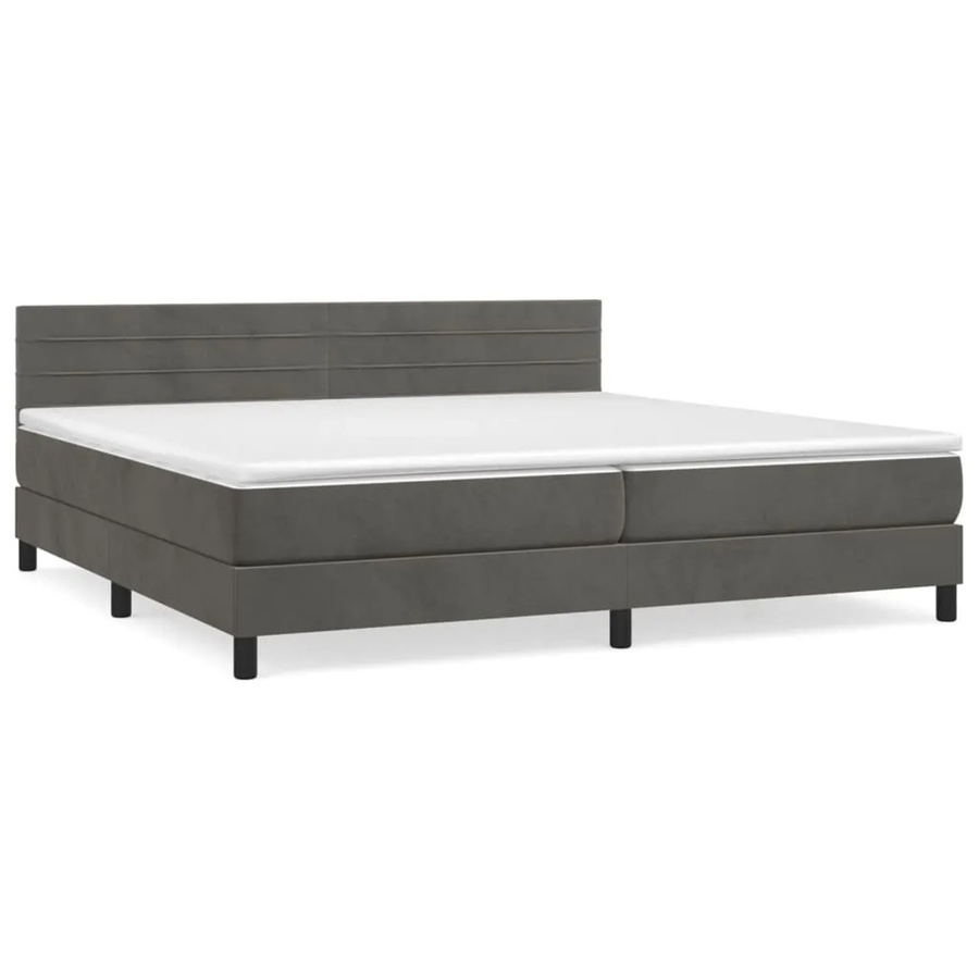 vidaXL Boxspringbett Hybrid mit Matratze und Taschenfederkern, Dunkelgrau, B/T/H: 200 x 200 x 88 cm - Bild 2