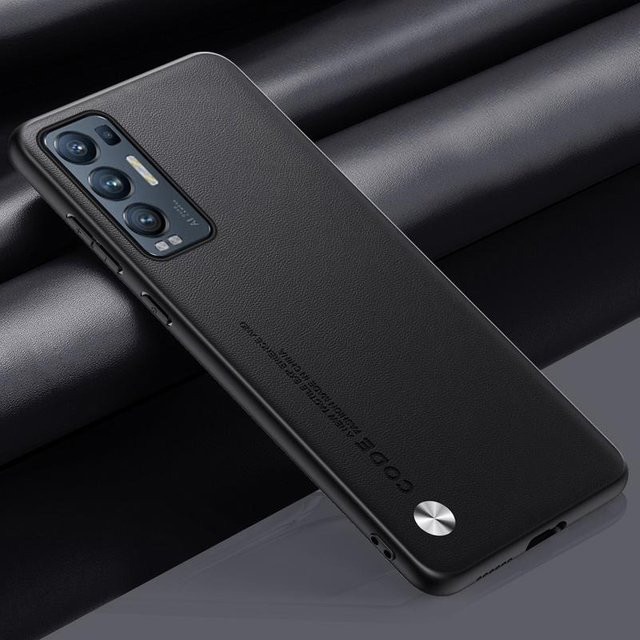 Lederhülle für OPPO Reno 5 Pro Plus, Find X3 Neo und X3 Lite, Silikon Handyhülle Rückabdeckung in Schwarz, Orange, Grün oder Lila - Bild 1