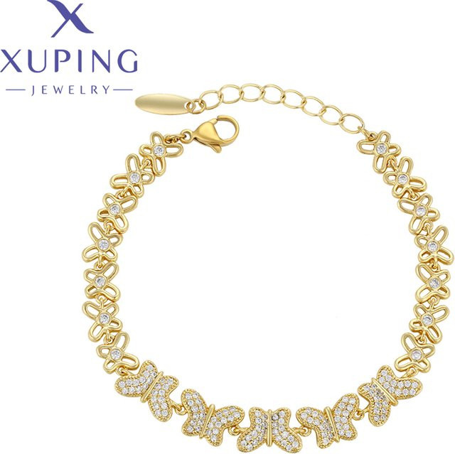 Xuping Jewelry Armband, Schmetterling, Kupferlegierung, hellgold, Damen - Bild 1