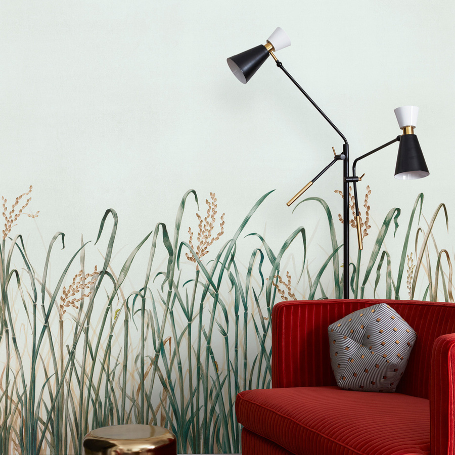 Nobilis Mural Hors-Champs Wanddeko Textil in Grün und Mehrfarbig mit floralem Sommerdesign PAN132 - Bild 1