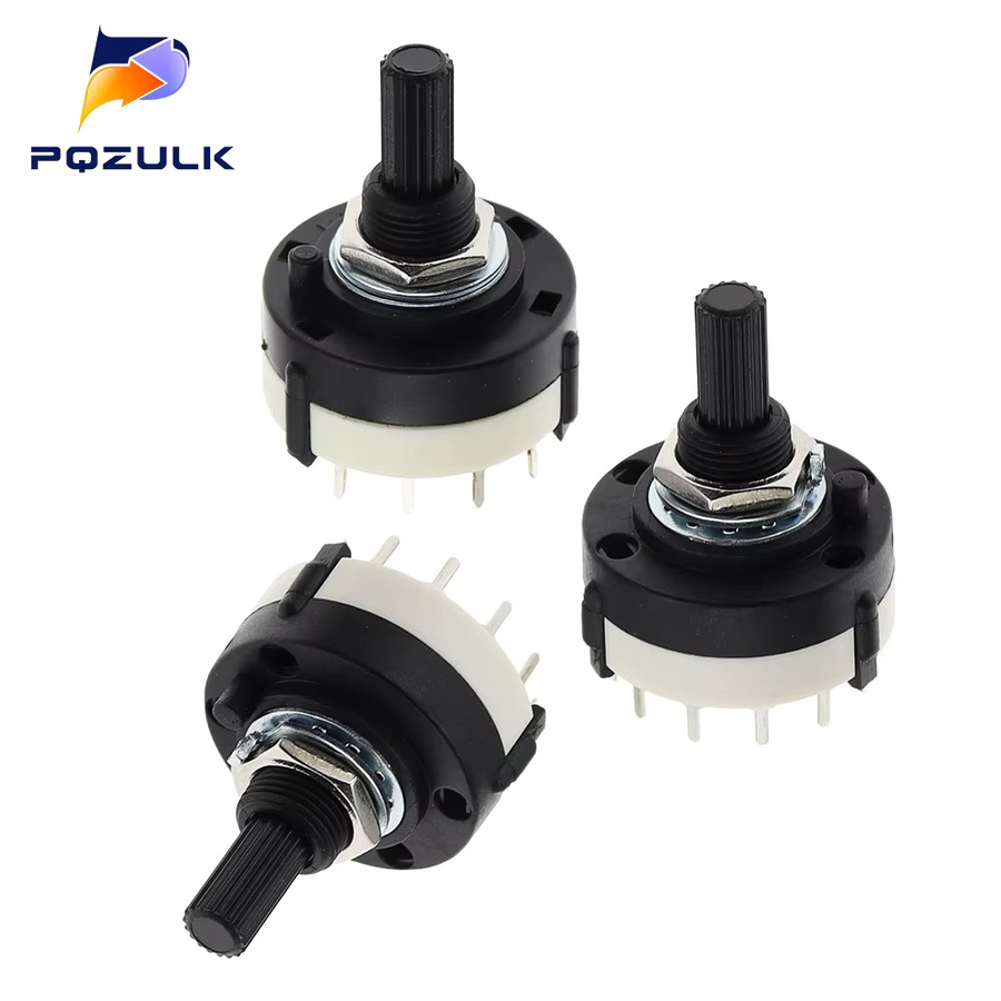 5er-Set PQZULK RS26 Drehschalter mit 12 Positionen und Knopf, Schwarz, Griff-Länge: 20 mm - Bild 2