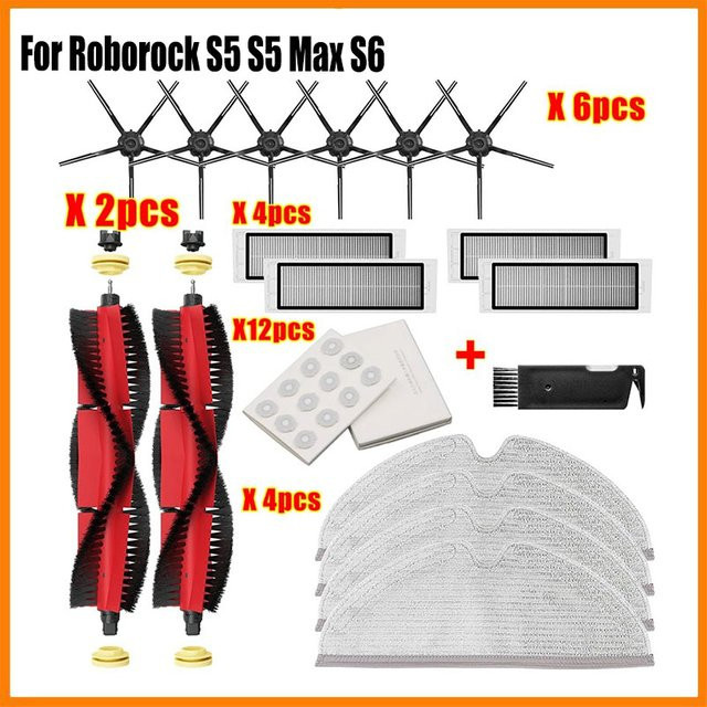 Ersatzteil-Set für Roborock und Xiaomi Saugroboter mit Hauptbürste, Mopp-Tuch und HEPA-Filter in Multicolor - Bild 1