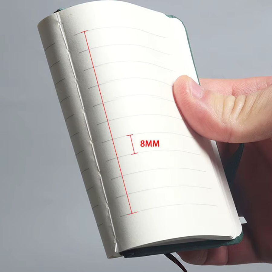 4er-Set Tragbare A7 Notebook Taschen aus PU-Leder in Schwarz mit linierten Papierseiten für Notizblöcke und Tagebücher - Bild 6
