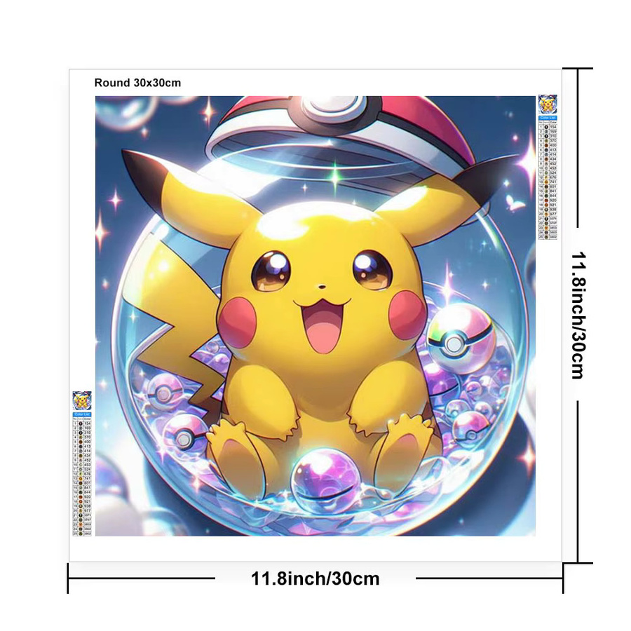 KAYOU Pokemon Diamantmalerei DIY 5D Mosaik-Stickerei-Set für Erwachsene, Multicolour, B/H/T: 20 x 20 x 20 cm - Bild 2