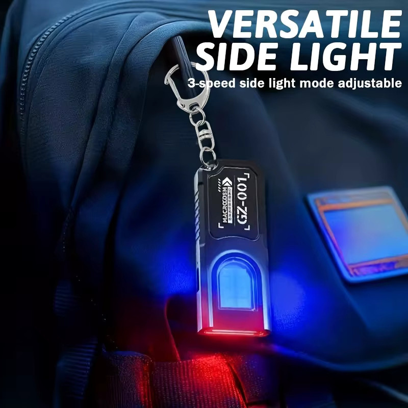 XIWANGFIRE Mini COB LED Schlüsselanhänger-Taschenlampe, USB-C wiederaufladbar, Schwarz - Bild 4