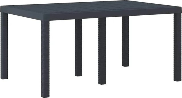 vidaXL Gartentisch aus Poly-Rattan in Anthrazit, B/T/H: 150 x 100 x 73 cm - Bild 1
