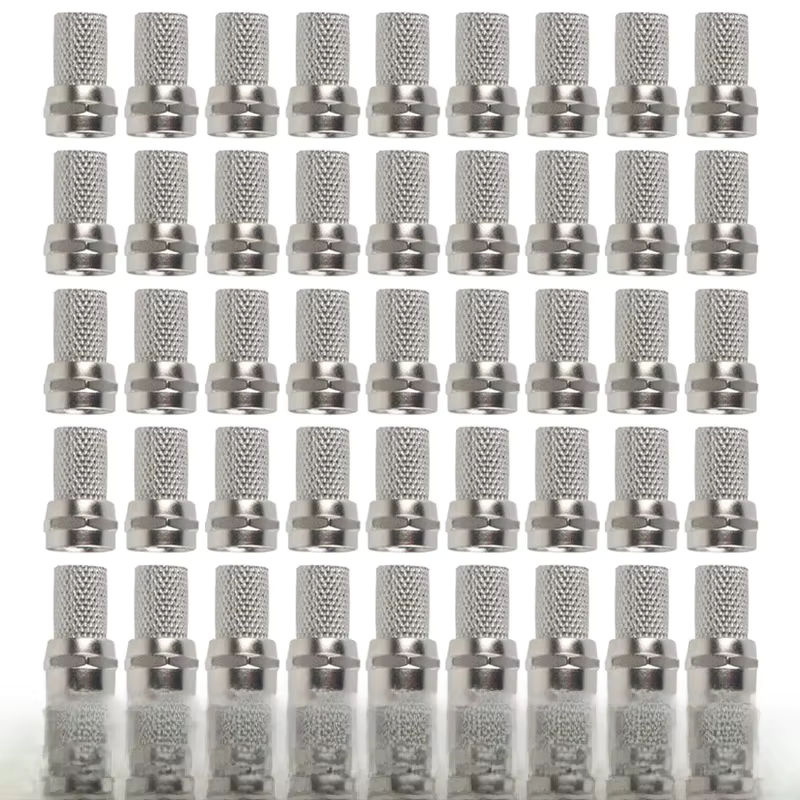 50er Set Kupfer Twist On RG6 F Typ Koaxialkabel Stecker in Silber für TV und Satellit - Bild 4