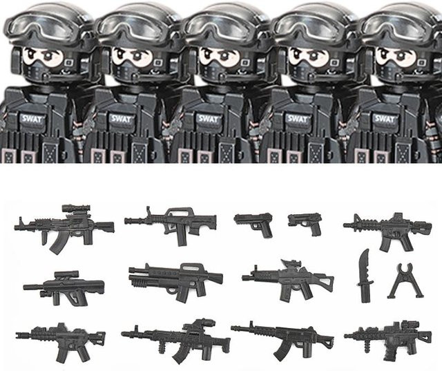 Linyi toy Stadtgebiet Polizei Spezialeinheiten Gebäude Blöcke - Bild 1