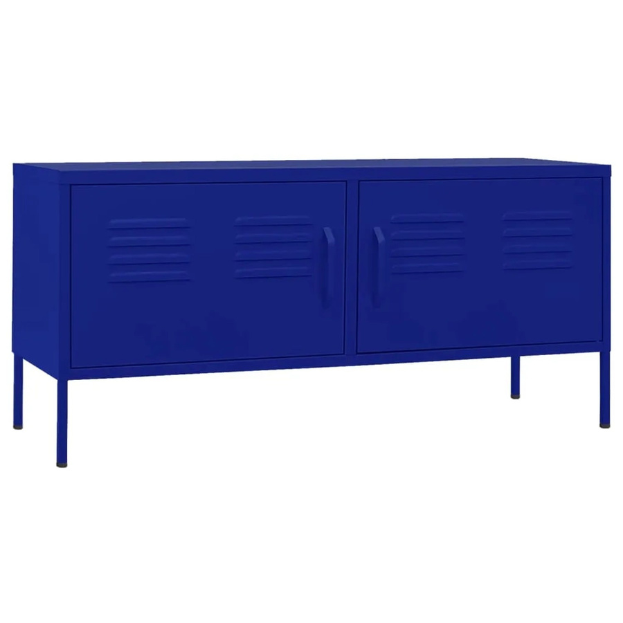 vidaXL TV-Schrank aus Stahl in Marineblau, B/T/H: 105 x 35 x 50 cm - Bild 2