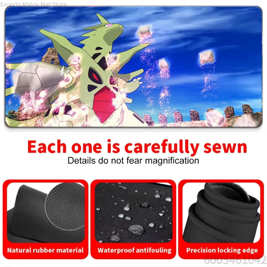 Potdemiel Gaming-Mauspad Pokemon Mega Tyranitar Crystal Power Scene Schreibtischunterlage, Mehrfarbig - Bild 4