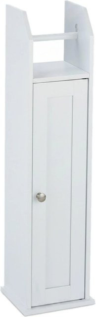 Relaxdays Toilettenpapierhalter aus MDF und Metall in Weiß im Landhaus Stil, stehend, Höhe: 78,5 cm, Breite: 20 cm, Tiefe: 18 cm - Bild 1