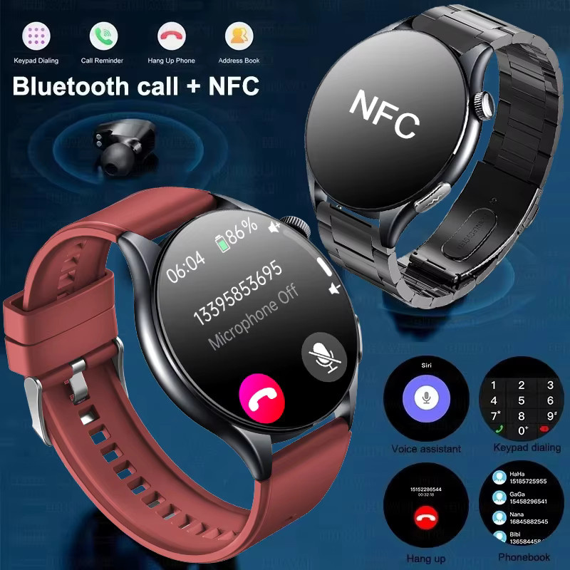 GUHUAVMI Smartwatch, Saphirglas, Blau, Herren - Bild 3