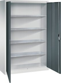 C+P Werkzeugschrank Acurado aus Stahl in Grau Anthrazit Weiß mit Türen und Schloss, B/T/H: 120,0 x 40,0 x 195,0 cm - Bild 1