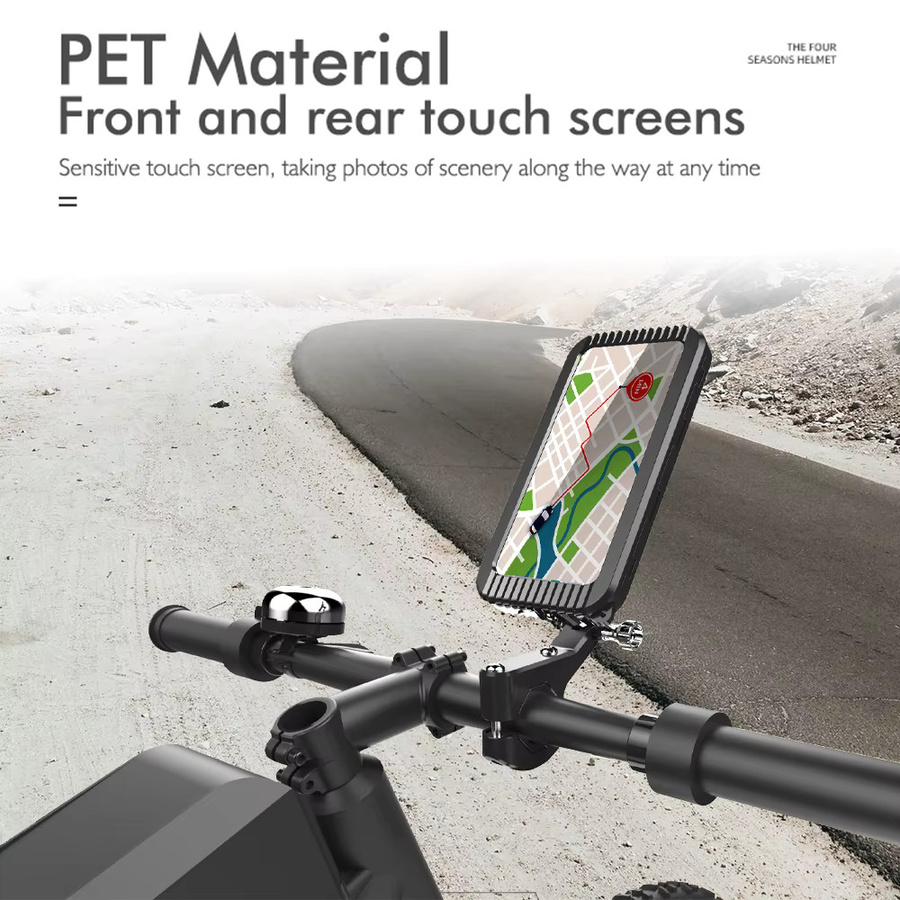 Wasserdichter Telefonhalter für Motorrad, Fahrrad, ATV und Roller in Schwarz und Transparent mit Touchscreen-Funktion aus PET-Material - Bild 4