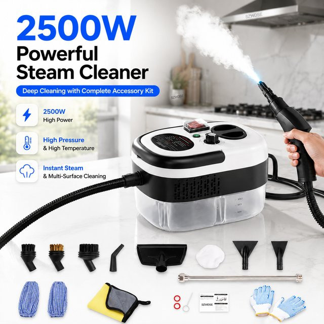 MDHL Handheld Dampfreiniger 2500W mit Hochdruck und hoher Temperatur für Auto, Küche, Fenster und Boden, Anthrazit-Weiß - Bild 1