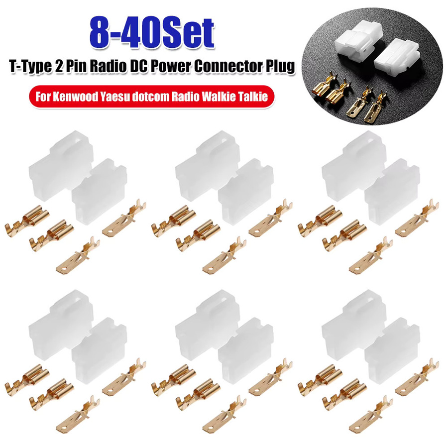 LAIMANEI T-Typ Stromanschluss-Stecker für VHF/UHF 2-Pin Funkgeräte als Stecker-Buchse-Verbinder Walkie-Talkie Zubehör für Kenwood Yaesu Icom - Bild 2