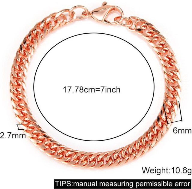Vinterly Armband, Kupfer, Roségold, Unisex, 6mm, 7-10.5 Zoll - Bild 1
