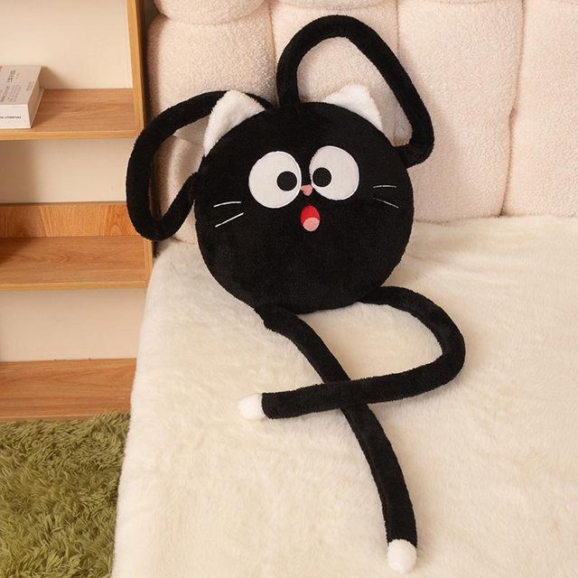 Yiran Health & Beauty Katzen-Kissen, Plüschtiere, Schwarz Weiß, ab 14 Jahren - Bild 1