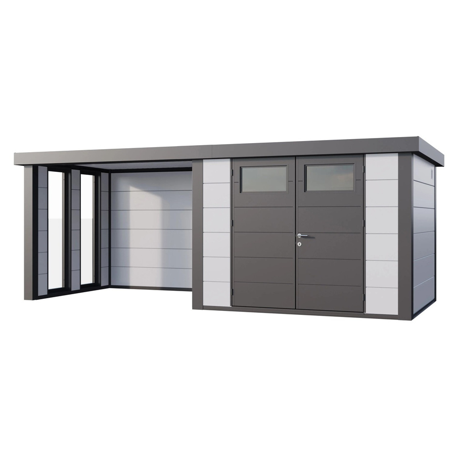 Telluria Gerätehaus Classico aus Stahl in Weiß B/H/T: 602 x 219 x 258 cm - Bild 2