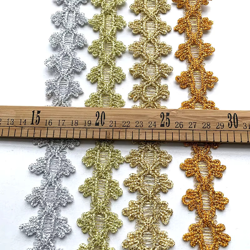 Seiden-Spitzenborte in Gold und Silber für DIY Bastelarbeiten und Nähen, 4 m pro Packung - Bild 3