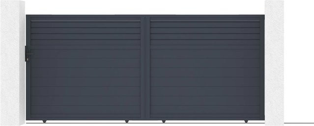 Casanoov Elektrisches Schiebetor Carpatia aus Aluminium mit Schiebetorantrieb Ranger C300, Farbe: Anthrazit/Grau, B/H: 390 x 181 cm - Bild 1