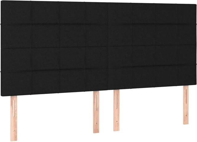 vidaXL LED Kopfteil Schwarz mit USB-Ladeport und integrierter Beleuchtung, Breite: 180 cm, Tiefe: 5 cm, Höhe: 118-128 cm - Bild 1