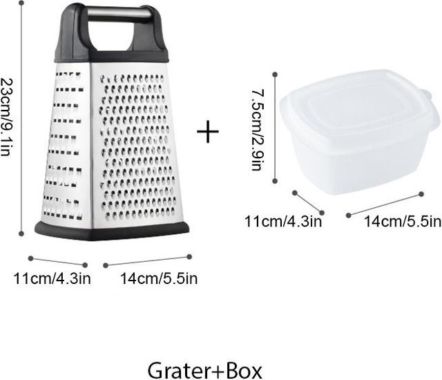 BC-Warm Home Vierseitige Kastenreibe in Weiß aus Edelstahl und Kunststoff für Gemüse, Käse und Kartoffeln - Bild 1
