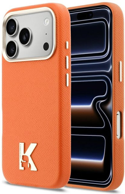 MagSafe Hülle für Apple iPhone 17 Pro von Karl Lagerfeld mit Karl Head Logo in Orange - Bild 1