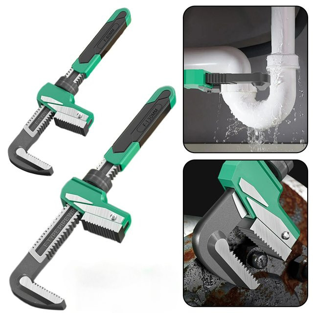 Jiahomily F-Typ-Schraubenschlüssel rechtwinklig mit breiter Backenöffnung für Autoreparatur und Klempnerarbeiten, B/T/H: 130 x 80 mm - Bild 1