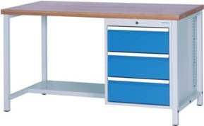 Bedrunka+Hirth Kastenwerbank 2000 mit 3 Schubladen in Multicolour aus Holz und Stahl, Blendenhöhe: 200 cm - Bild 1