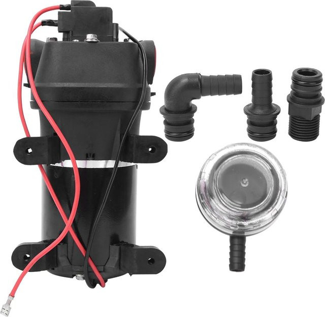 Aimo 12V Miniatur Elektrische Druckmembranpumpe DC Selbstansaugende Wasserpumpe Schwarz - Bild 1