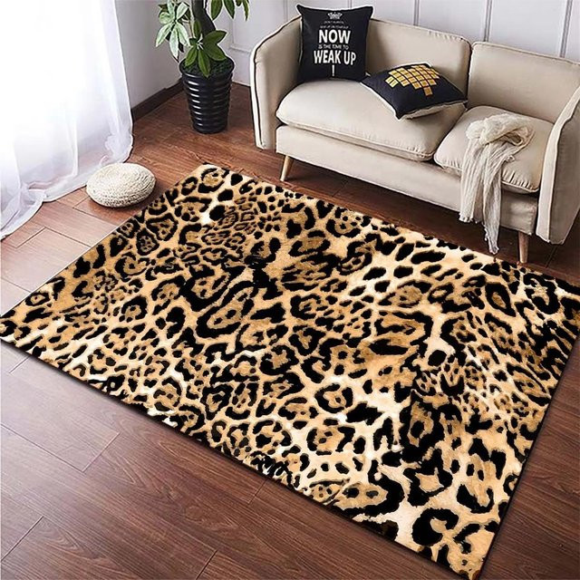 Lodestar Teppich mit Leopardenmuster in Multicolour, Waschbarer und Rutschfester Bodenmatte für Wohnzimmer und Schlafzimmer, B: 120 cm, L: 180 cm - Bild 1