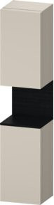 Duravit Hochschrank Qatego in Weiß und Taupe mit Glastüren und offenen Regalen, B/T/H: 40 x 36 x 176 cm - Bild 1